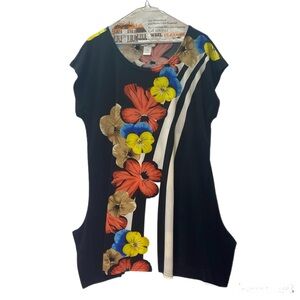 Serengeti floral print pullover blouse size L